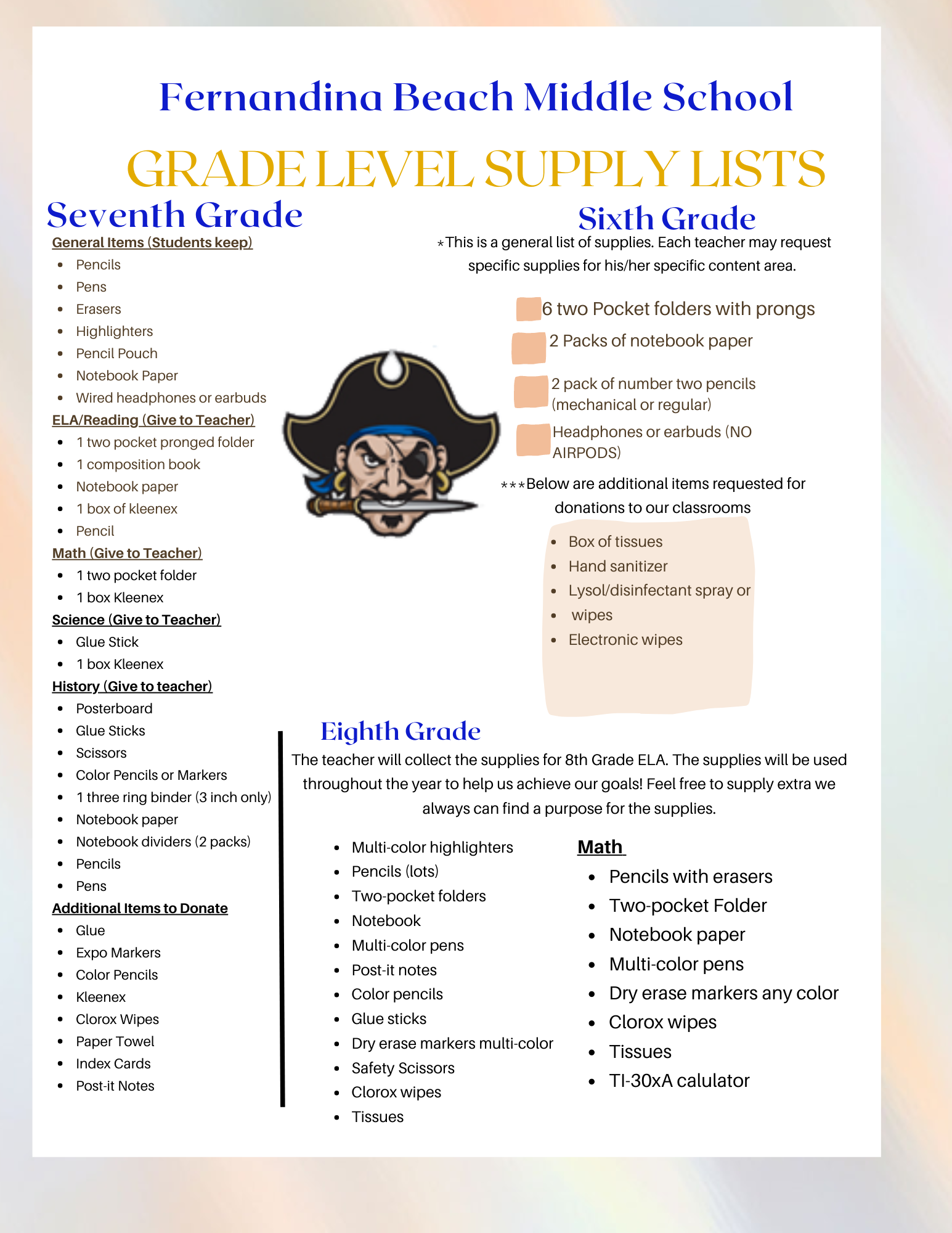  23-24 School Supply Lists